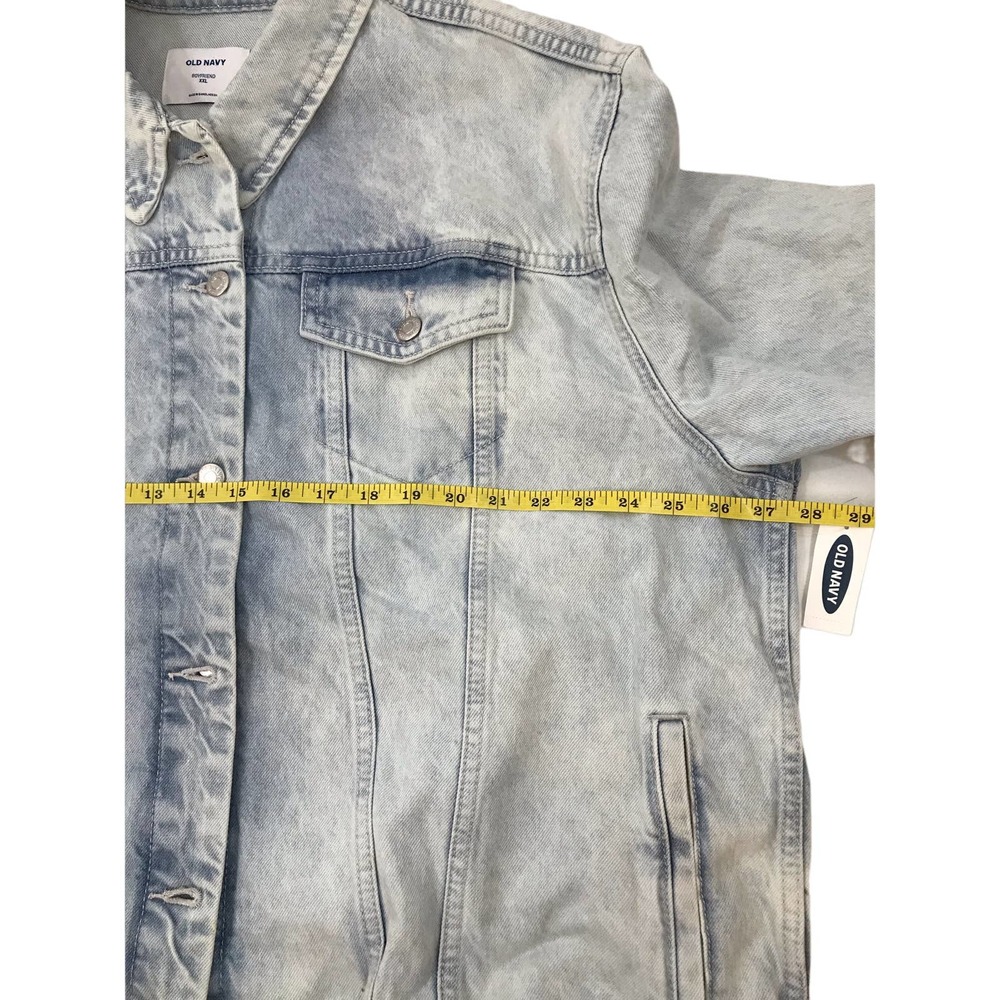 Old Navy Women's Size 2XL Embroidered American Flag Boyfriend Jean Jacket NWT - Picture 13 of 15